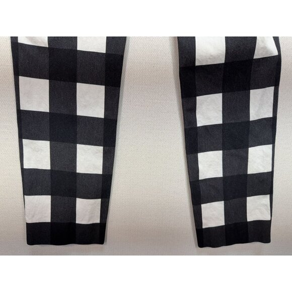 Banana Republic Womens Sloan Trouser Pants Size 4 Black White Buffalo Plaid Y2K - Picture 14 of 14